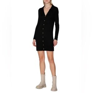Walter Baker Black V-Neck Sweater Dress